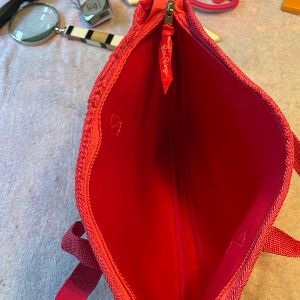 Lilly Pulitzer Red and Yellow Floral Tote - Picture 3 of 6
